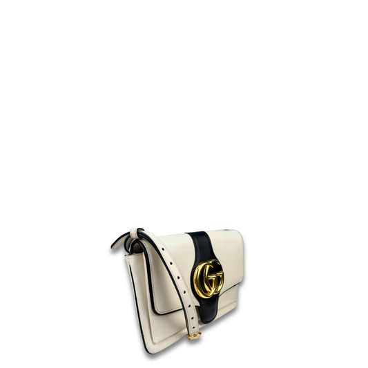 Gucci Black and White Arli Flap Bag
