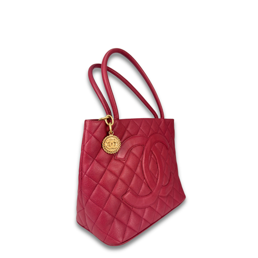 Chanel Pink Caviar Medallion Tote
