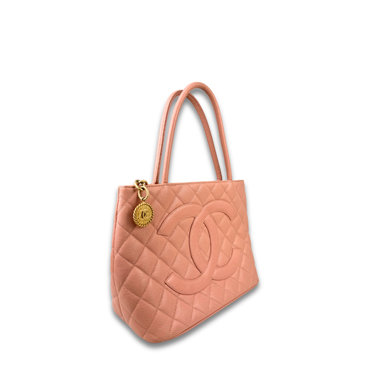 Chanel Pink Caviar Medallion Tote