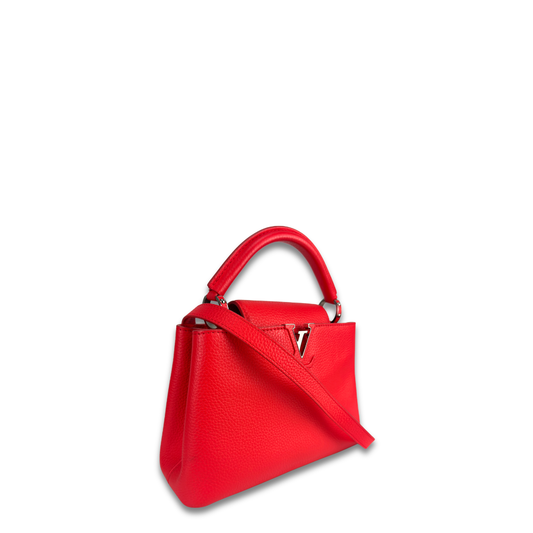 Louis Vuitton Red Taurillon Capucines PM