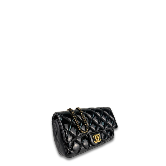 Chanel Patent Goatskin Small CC Eyelet Flap
