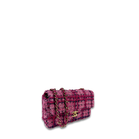 Chanel Pink Tweed Mini Flap Bag