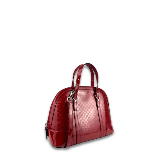 Gucci Red Patent Microguccissimma Dome Bag