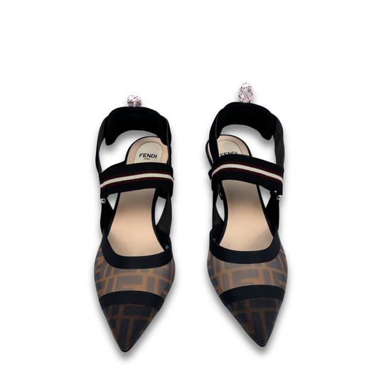 Fendi Colibri Slingback Pumps - Size 40.5