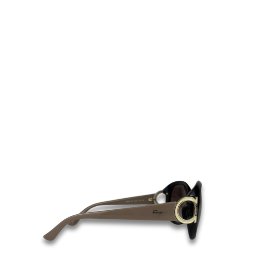 Ferragamo Black Gancini Sunglasses