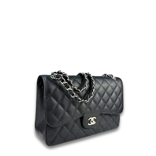 Chanel Black Caviar Classic Jumbo Double Flap