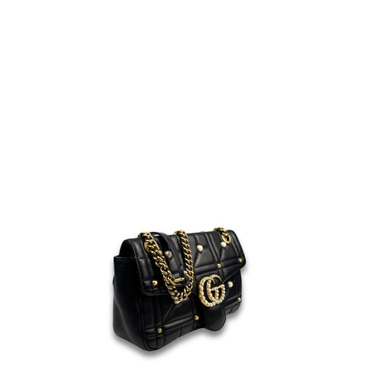Gucci Studded Pearl Marmont Shoulder Bag