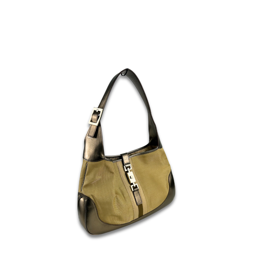 Gucci Gold Mesh Canvas Small Jackie Bag