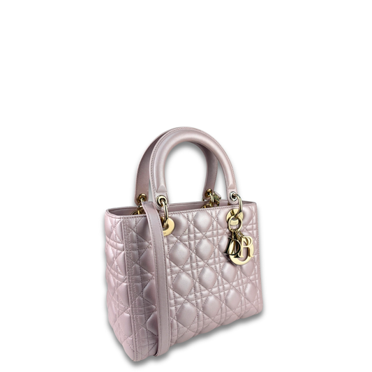 Dior Metallic Pink Small Lady Dior