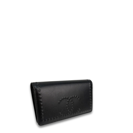 Chanel Studded Lambskin Bifold Flap Wallet