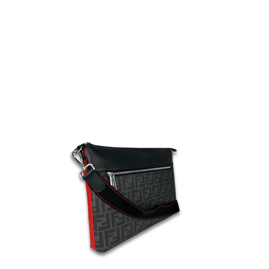 Fendi Black Zucca Messenger Bag