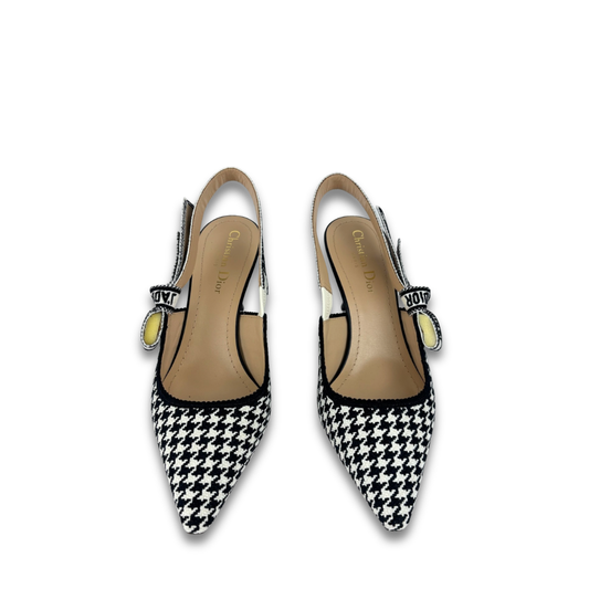 Dior Houndstooth J'Adior Slingbacks - Size 37