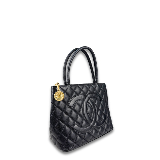 Chanel Black Caviar Medallion Tote