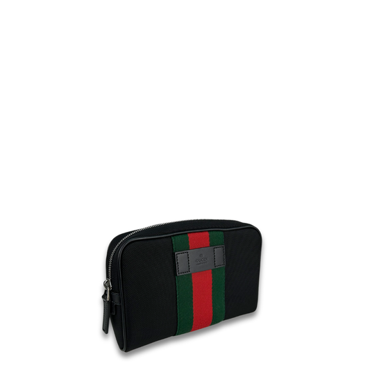 Gucci Black Techno Canvas Web Belt Bag