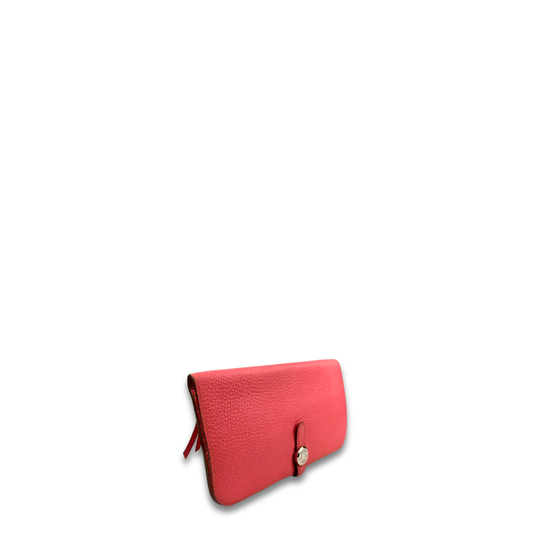 Hermès Clemence Dogon Duo Wallet Rose Jaipur