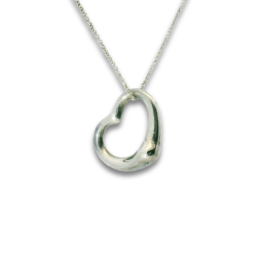 Tiffany & Co Elsa Peretti Open Heart Pendant Necklace