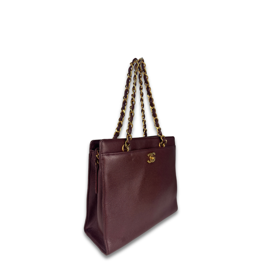 Chanel Vintage Burgundy Caviar Tote