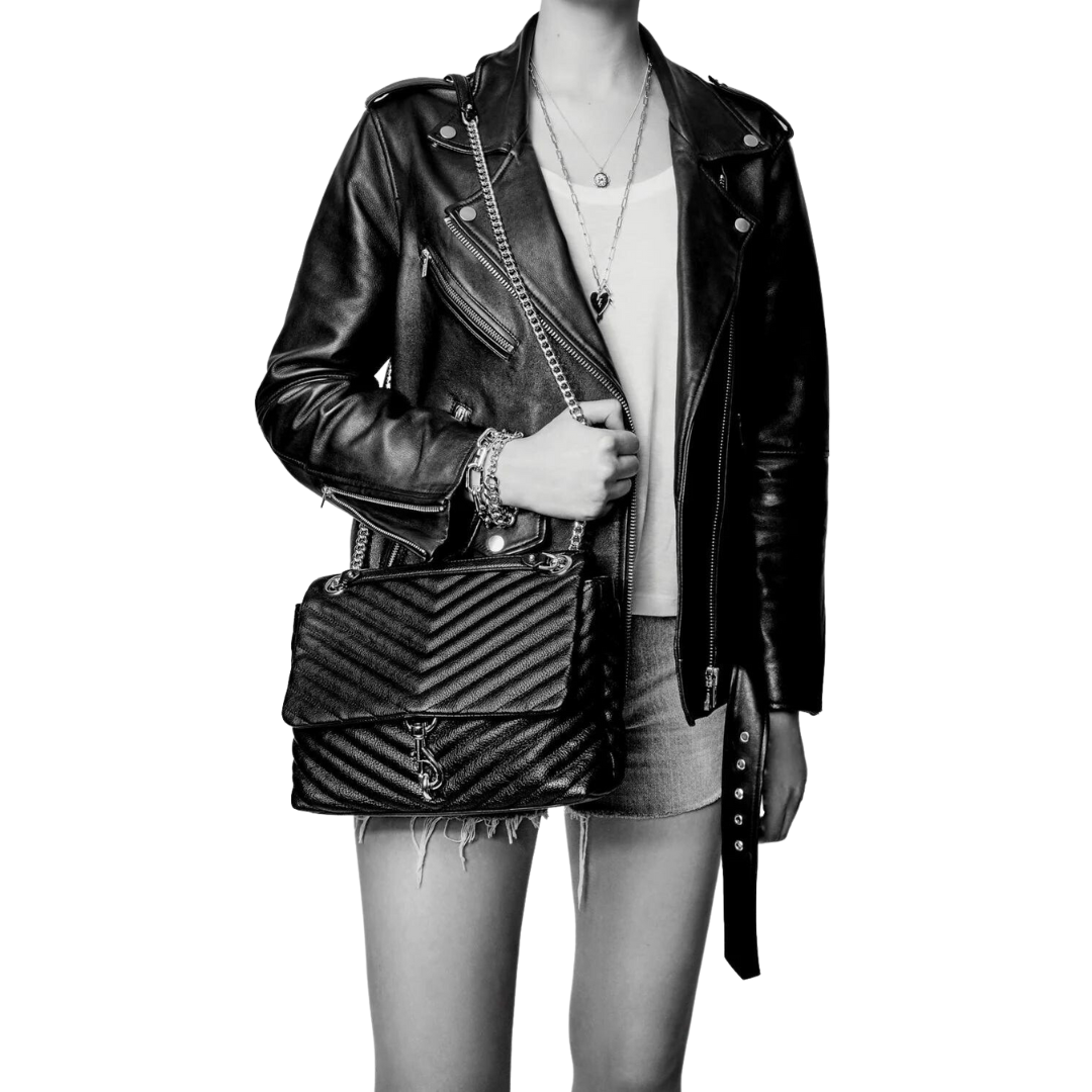 Rebecca minkoff edie flap shoulder bag black 2025