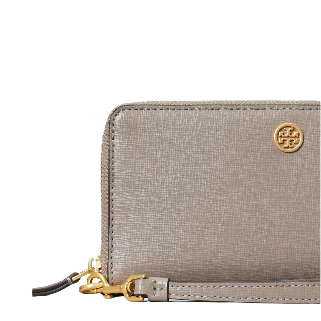  Tory Burch Women's Robinson Zip Continental Wallet, Grey Heron,  One Size : Tory Burch: Clothing, Shoes & Jewelry