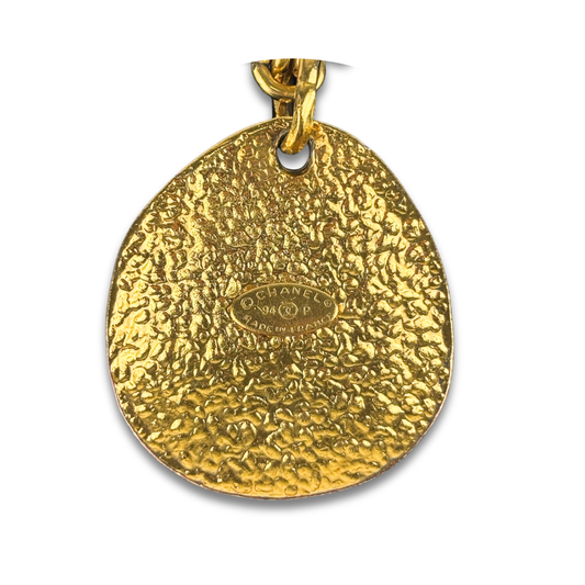 Chanel Quilted Teardrop Vintage Necklace