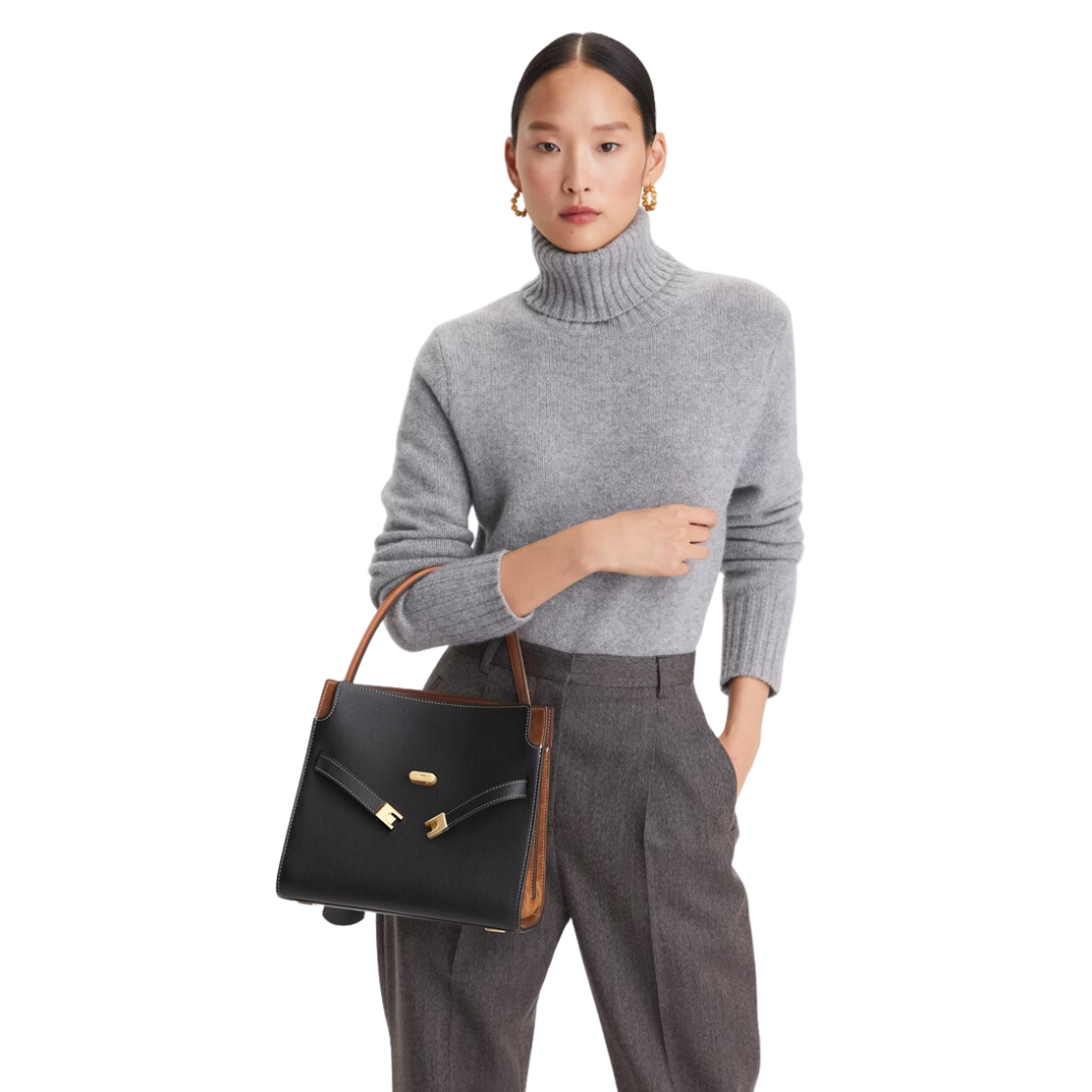 Tory Burch Lee Radziwill Double Tote Bag - Grey