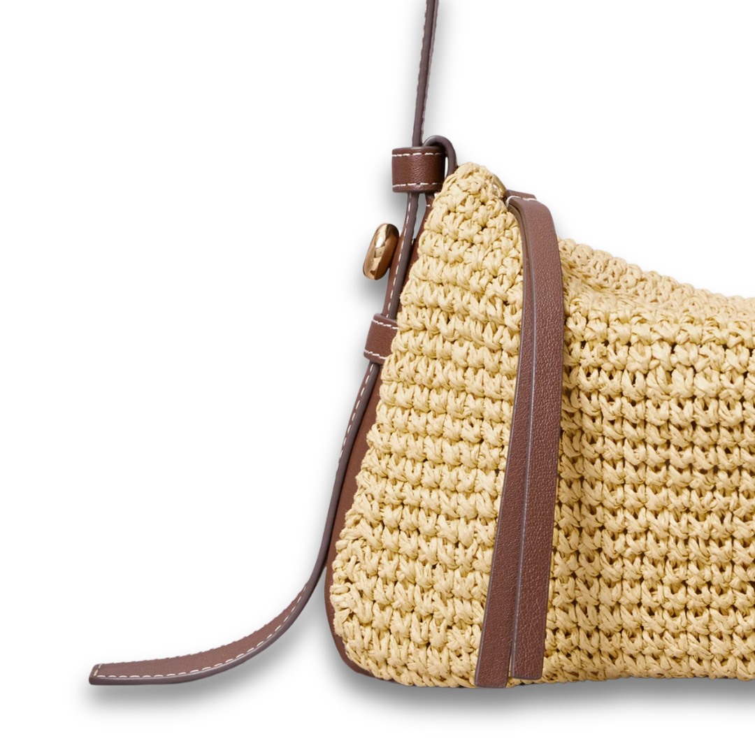 Tory Burch Small Romy Raffia Shoulder Bag