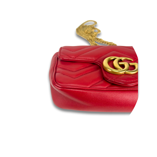 Gucci Red Super Mini Marmont Crossbody