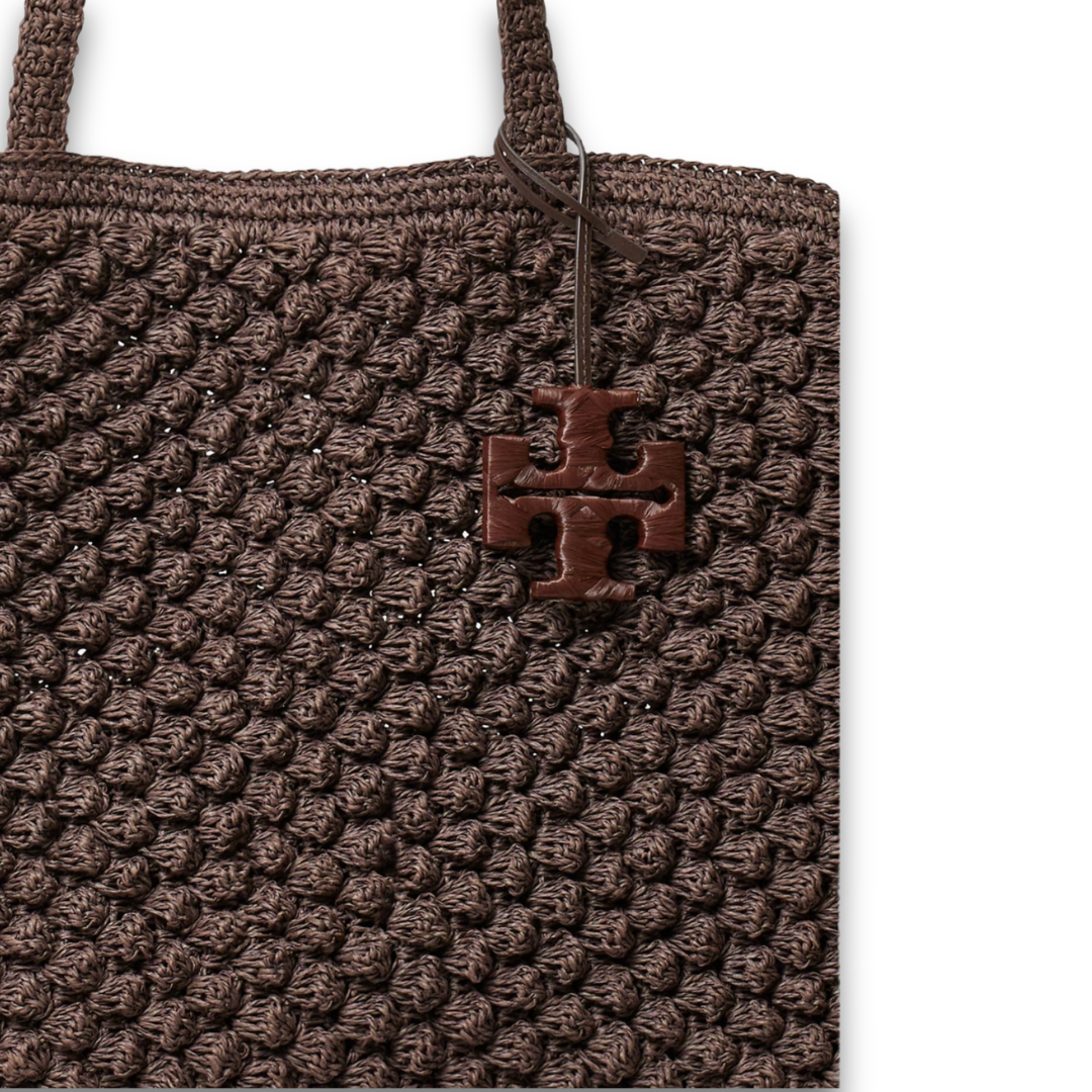 Tory Burch Ella Hand-Crocheted Popcorn Large Tote