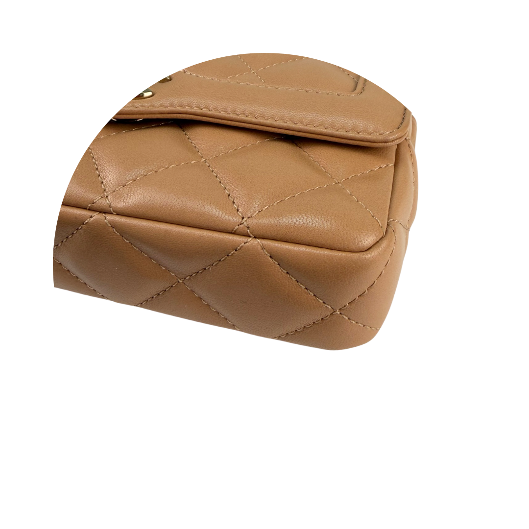 Chanel Caramel Hold The Line Small Single Flap