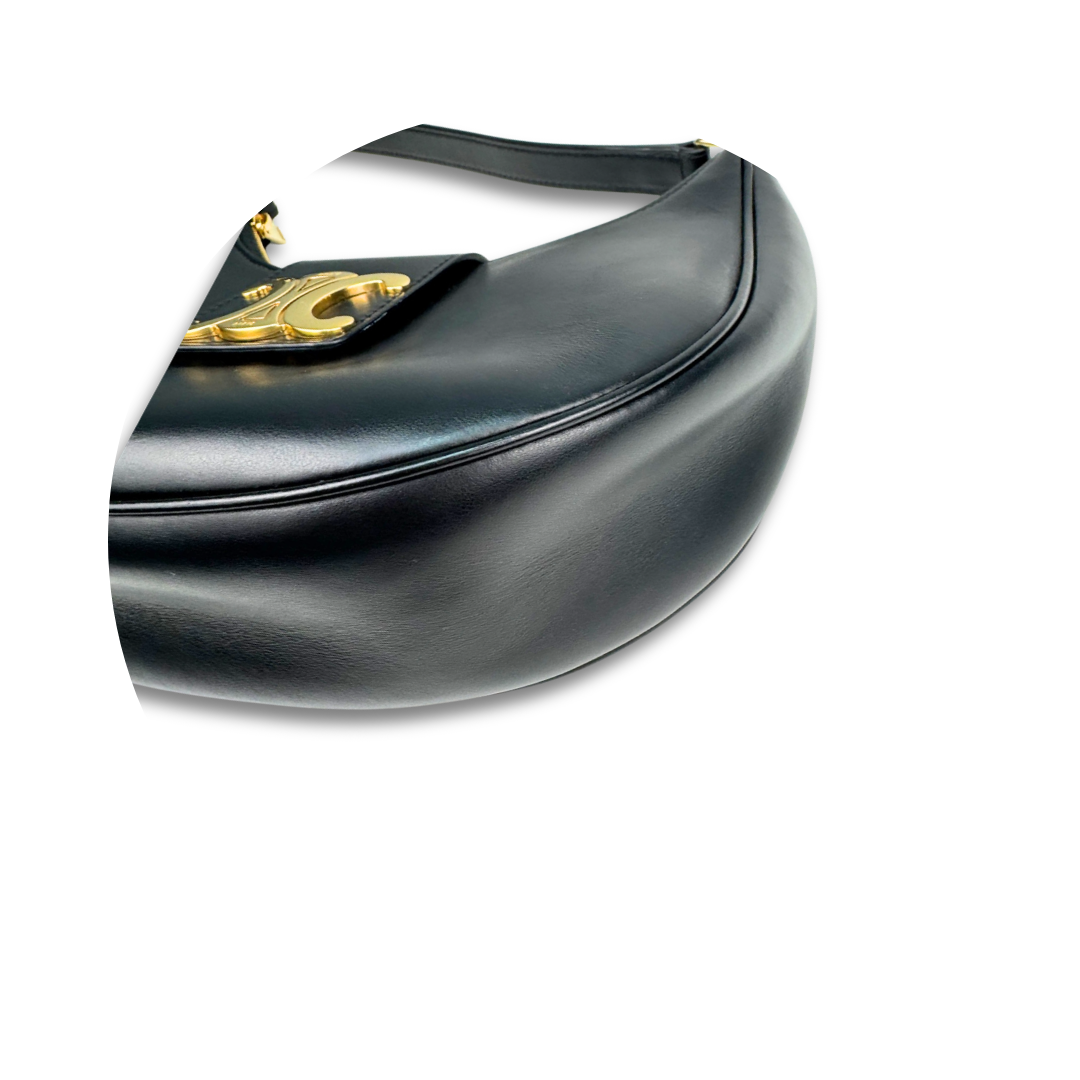 Celine Medium Black Ava Triomphe Shoulder Bag