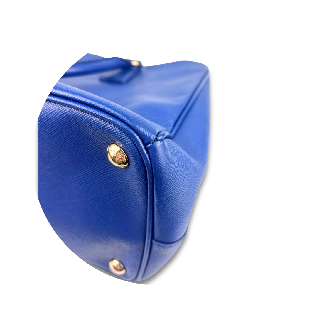 Prada Medium Blue Double Zip Galleria