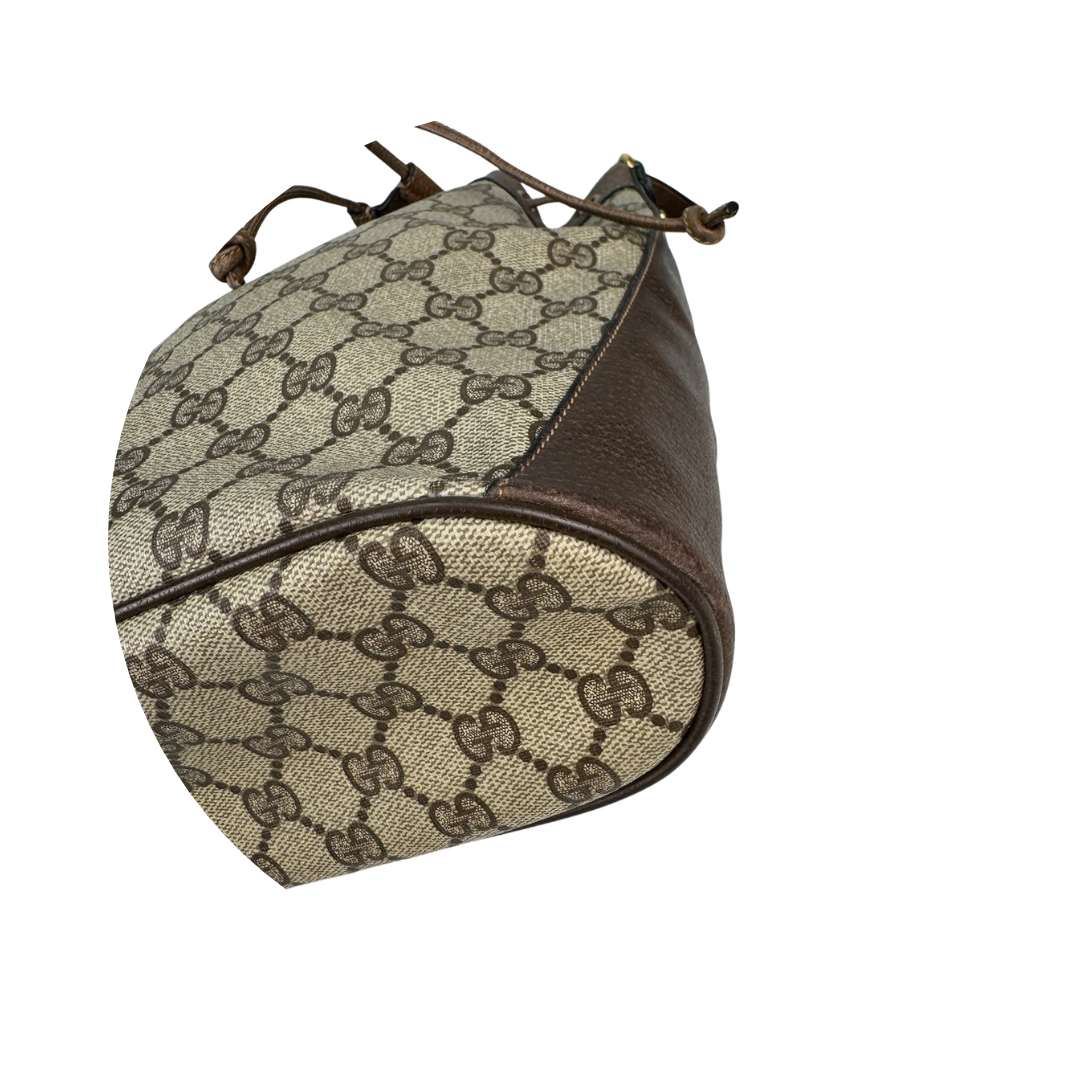 Gucci Brown Vintage Drawstring Crossbody