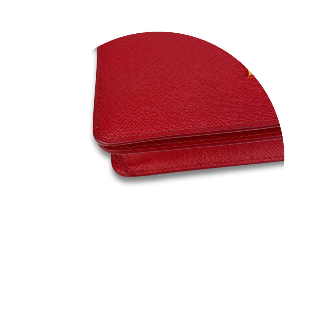 Prada Red Saffiano Wallet on Chain