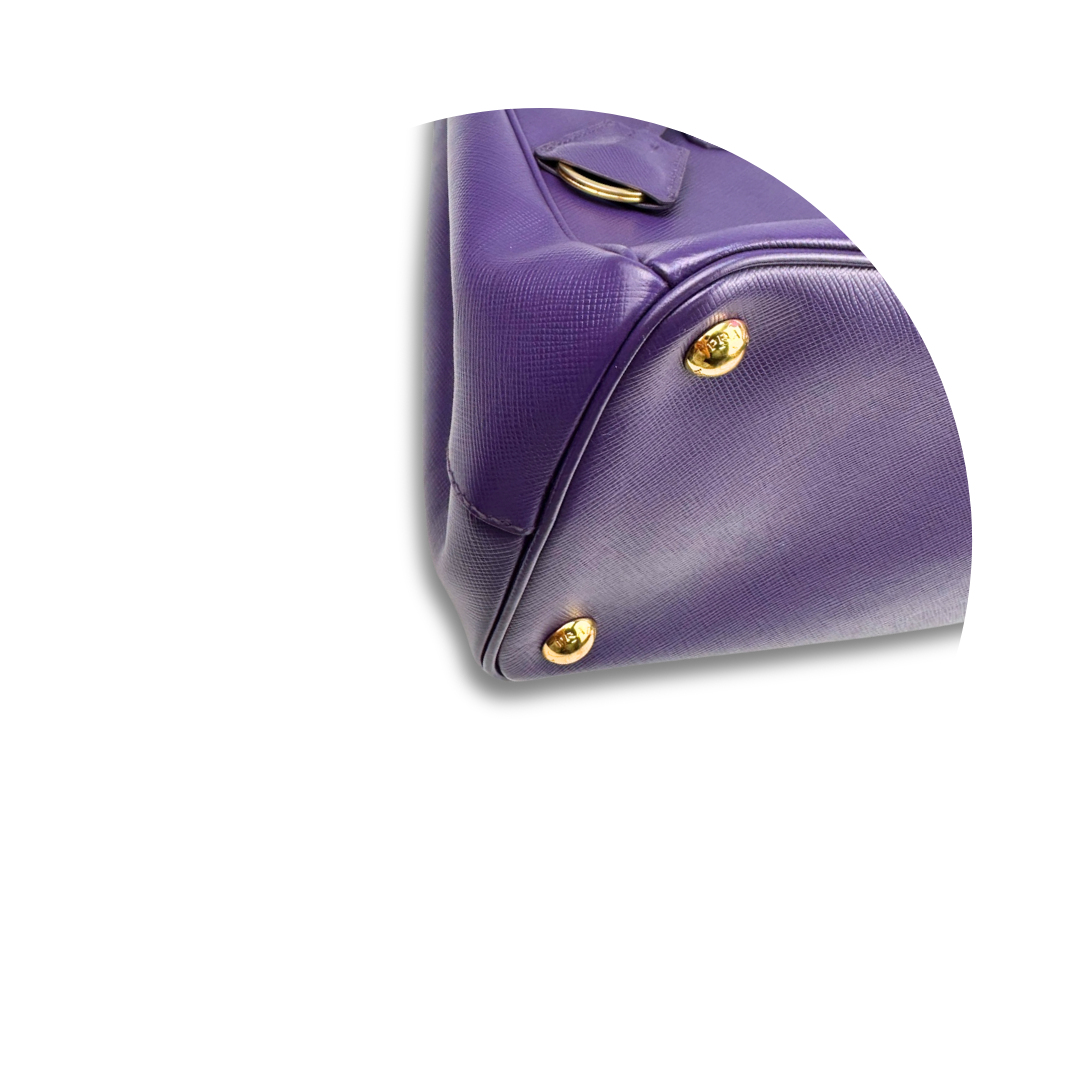 Prada Small Purple Double Zip Galleria