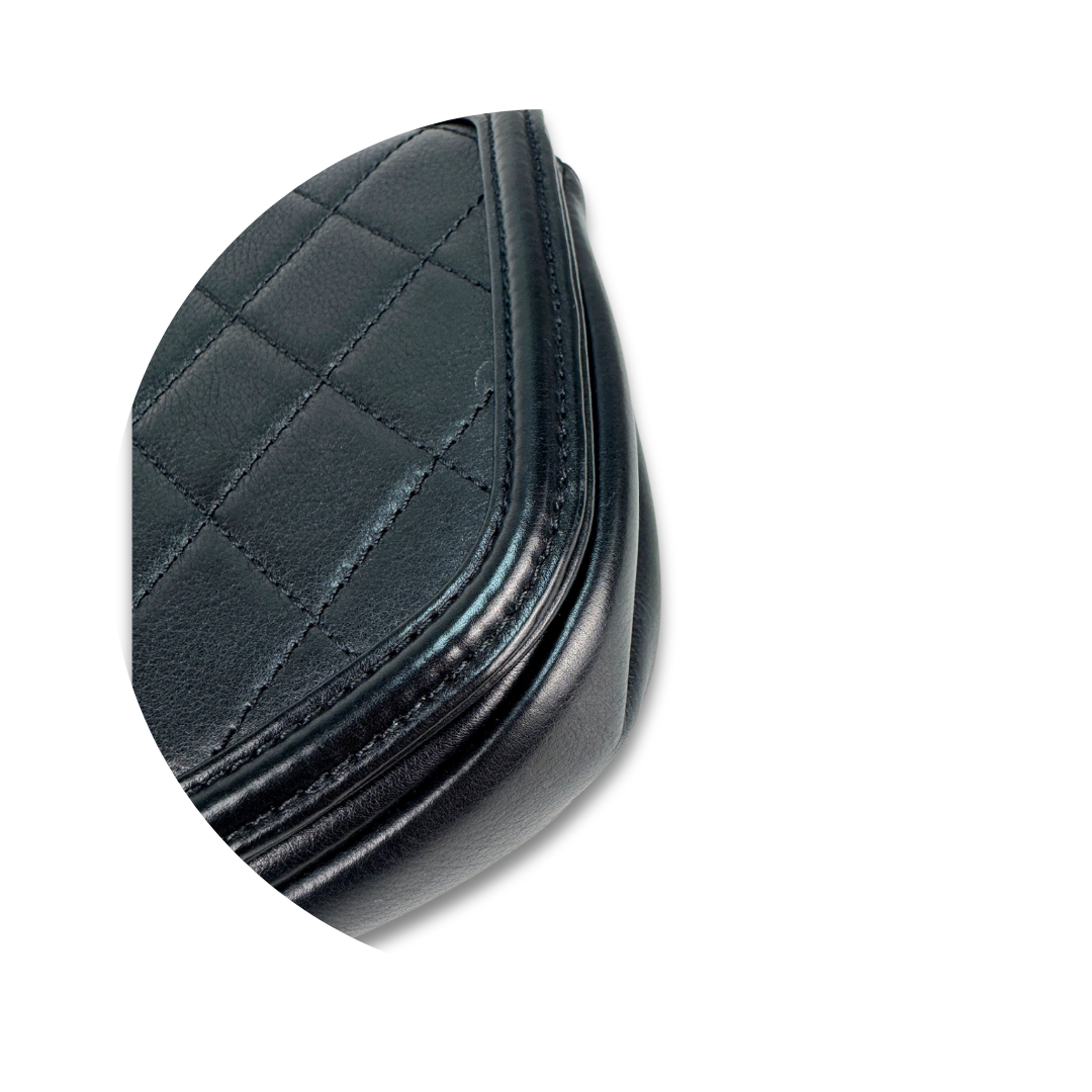 Chanel Black Small Underline Saddle Flap Bag