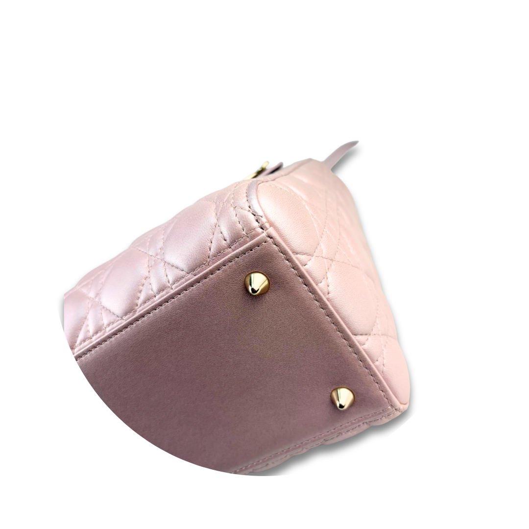 Dior Metallic Pink Small Lady Dior