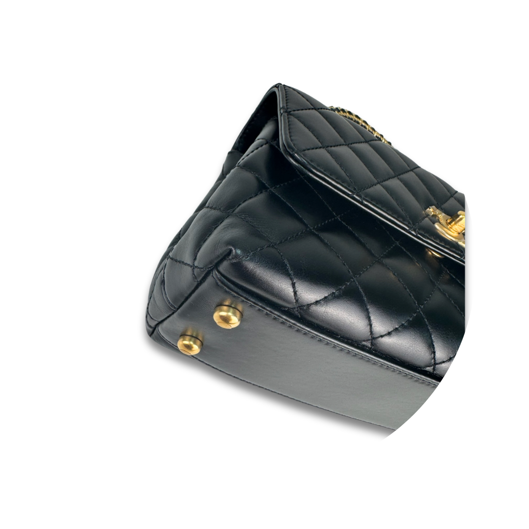Chanel Mini Woven Coco Top Handle Bag