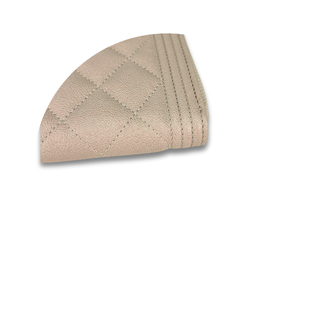 Chanel Light Beige Caviar Boy Zipper Wallet