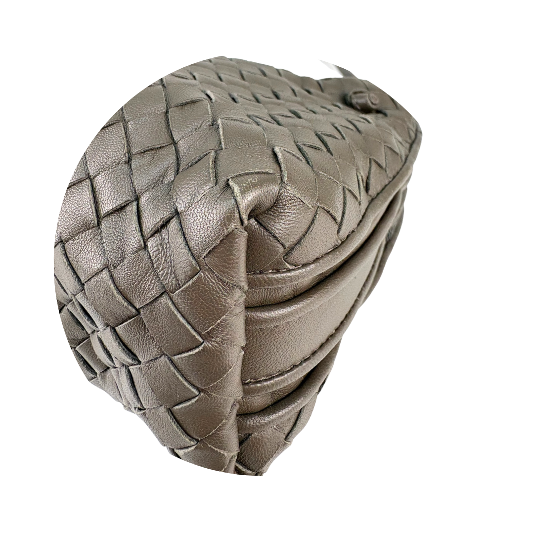 Bottega Veneta Taupe Double Zip Nodini Crossbody