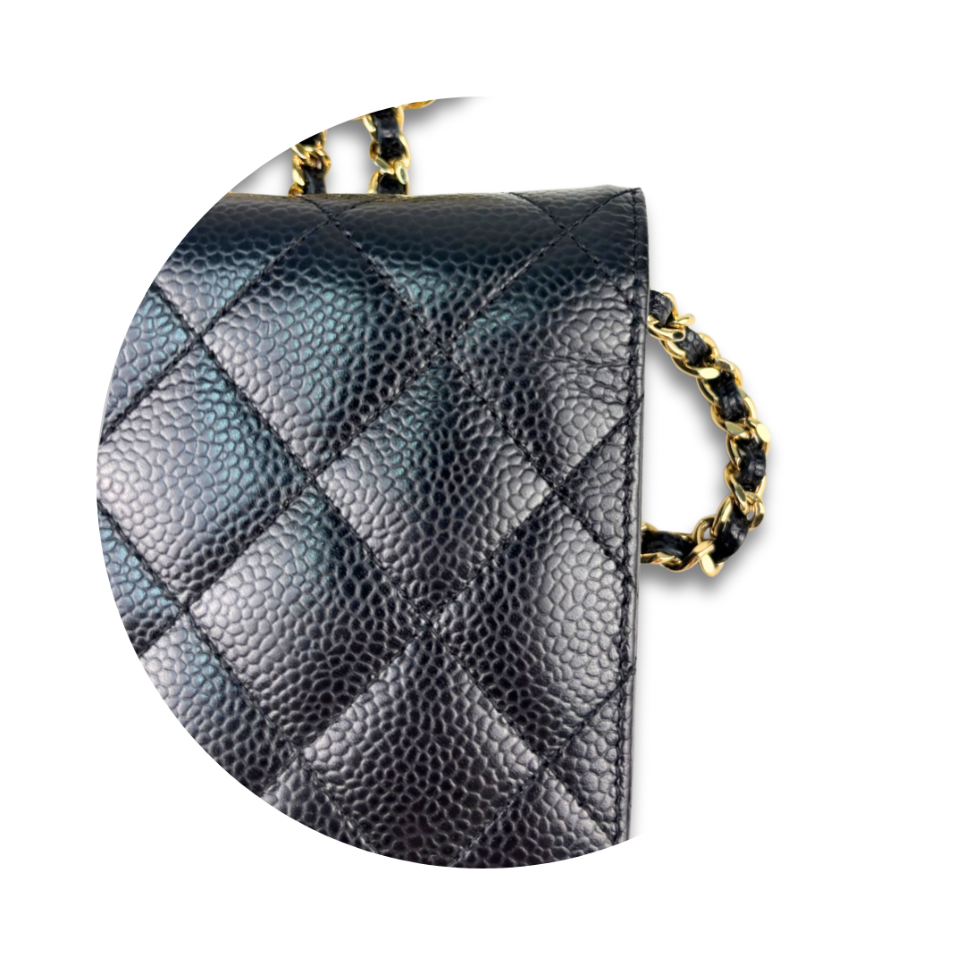 Chanel Black Caviar Classic Wallet on Chain