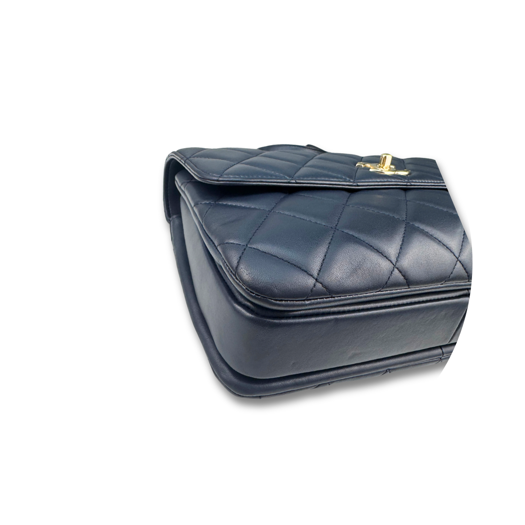 Chanel Navy Blue Medium Trendy Top Handle