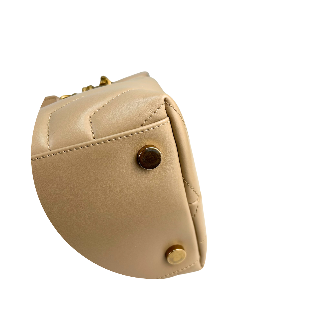 YSL Beige Large LouLou Shoulder Bag