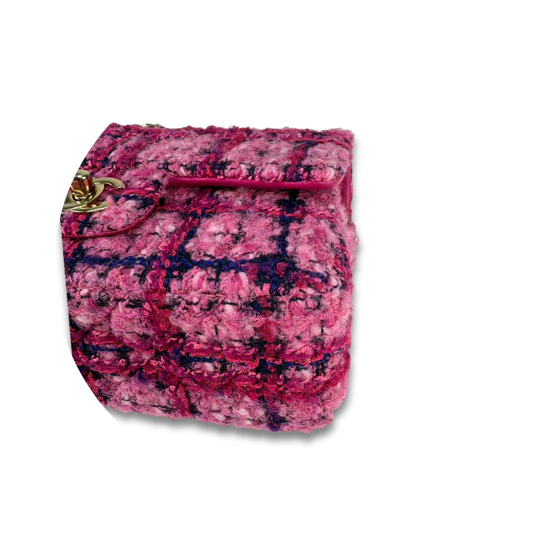 Chanel Pink Tweed Mini Flap Bag
