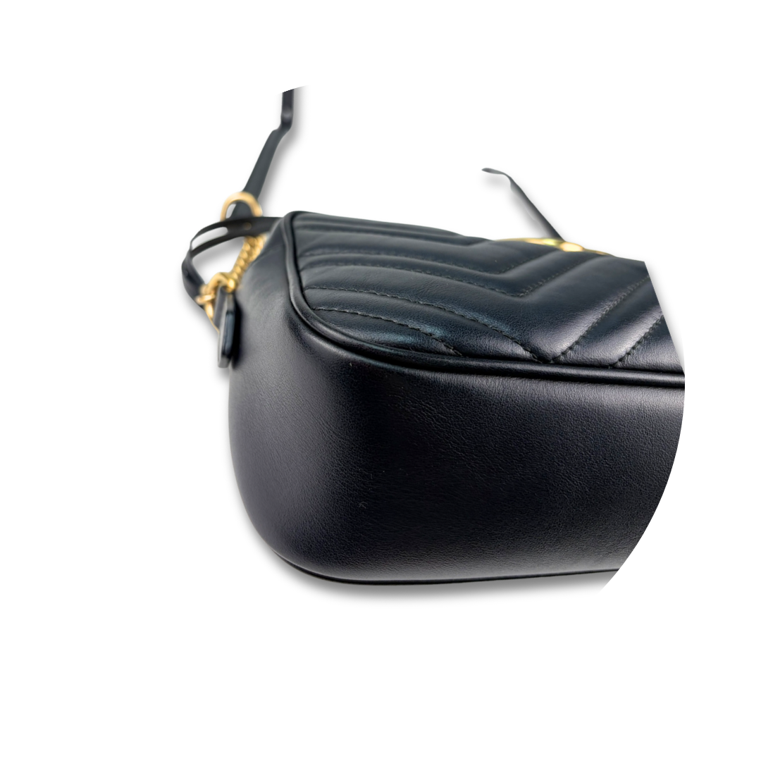 Gucci Black Marmont Small Camera Bag