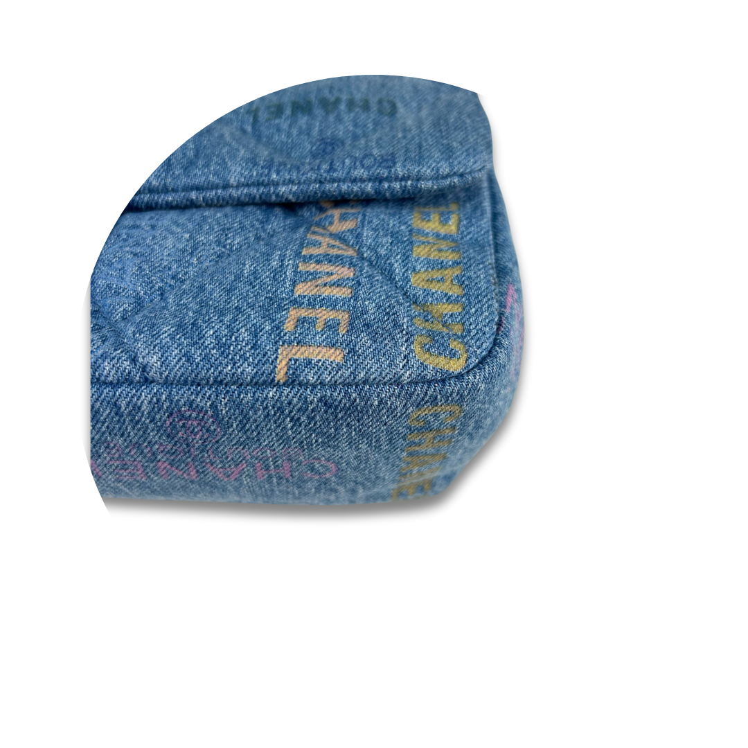 Chanel Large Quilted Denim Mood Flap Bag