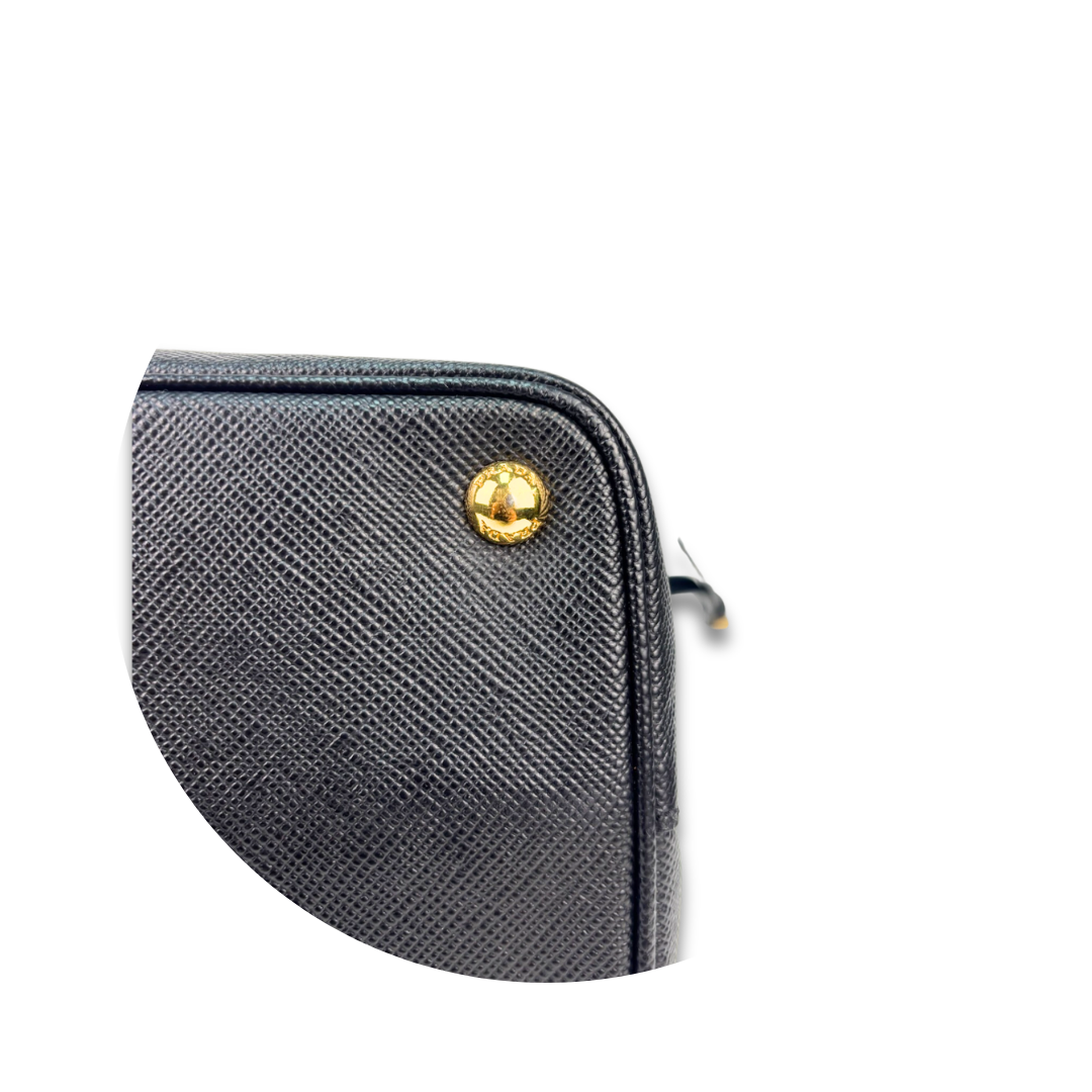 Prada Black Saffiano Double Tote