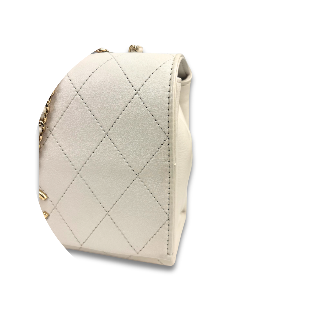 Chanel White Square Small Flap Bag