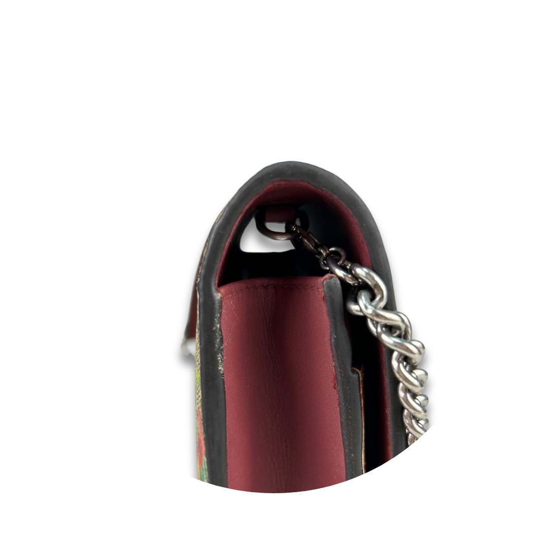 Gucci Dry Rose Blooms Supreme Chain Wallet