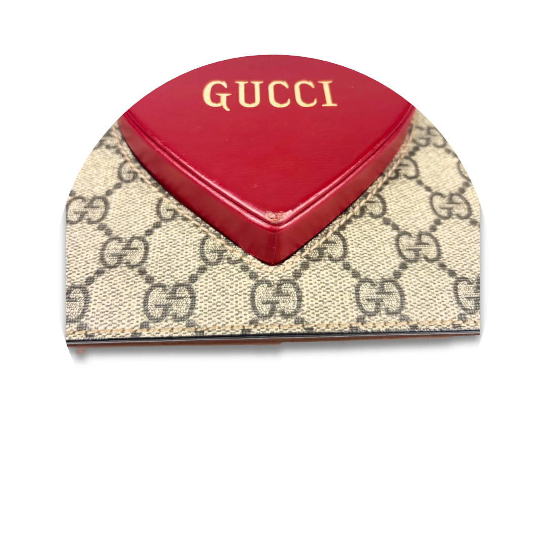 Gucci Supreme Script Logo Heart Wallet on Chain