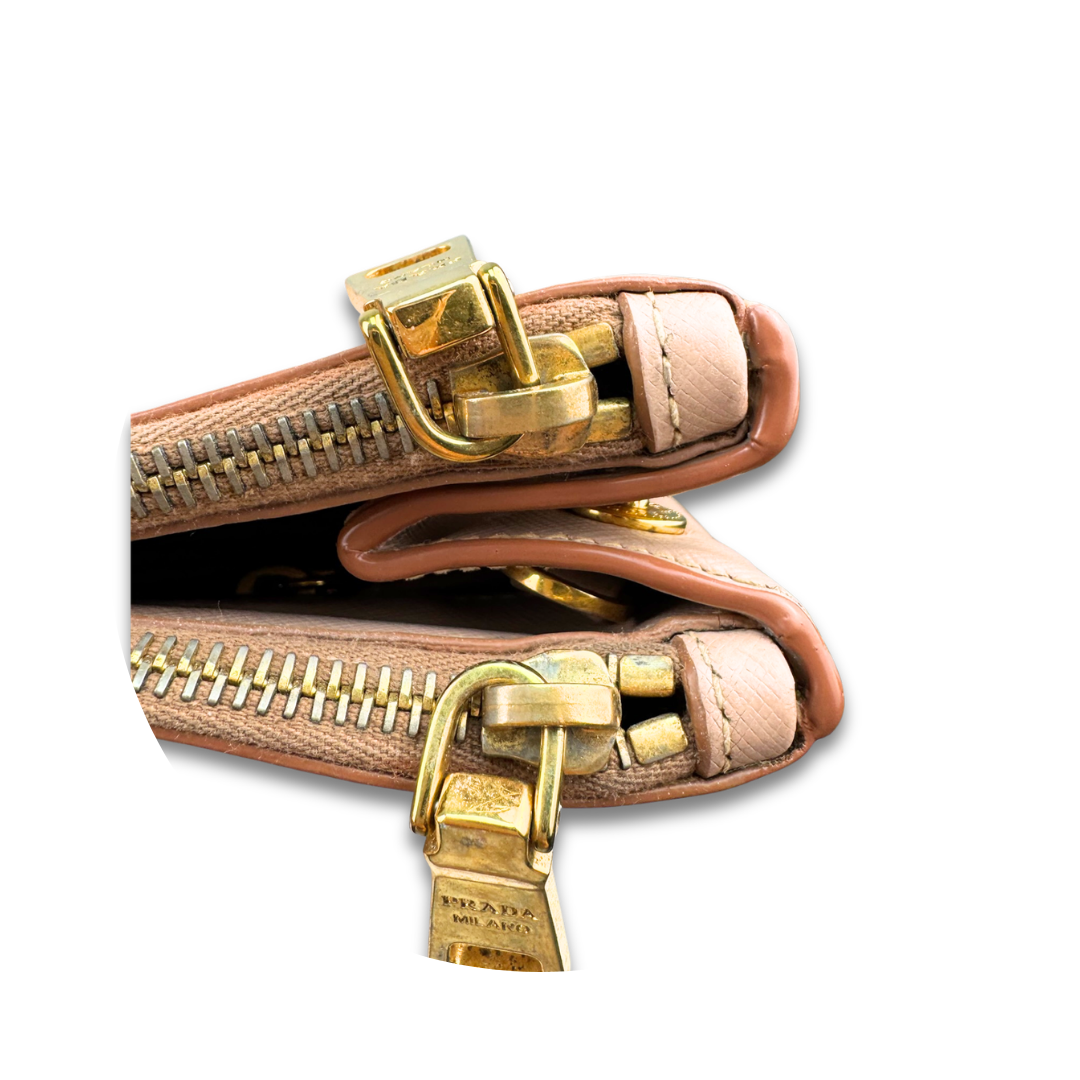 Prada Medium Pale Pink Double Zip Galleria